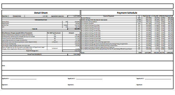 VTP Pegasus Kharadi Costing Plan